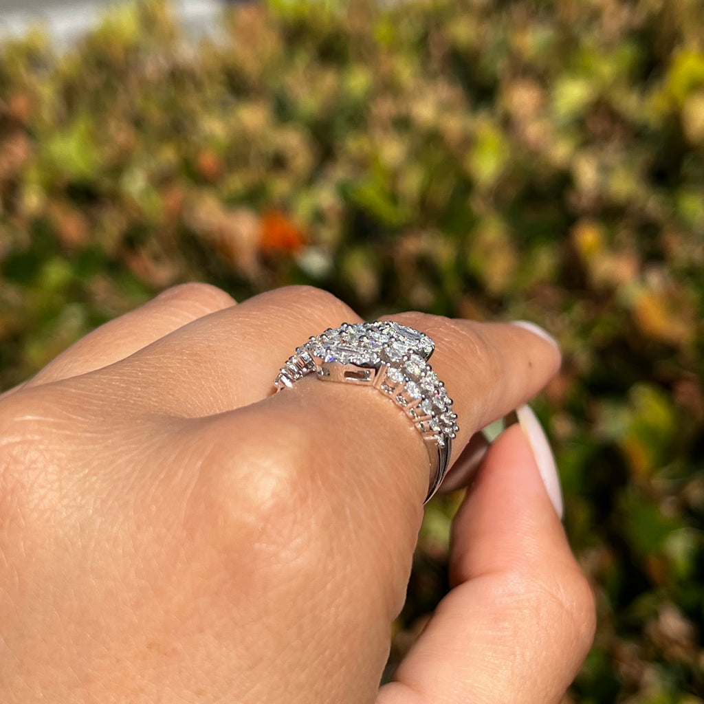 4 Row Wavy Wrapped Diamond Band