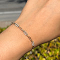 Station Diamond Paper Clip Bracelet