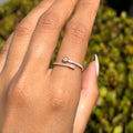 Round Bezel into Baguette Open Fashion Ring