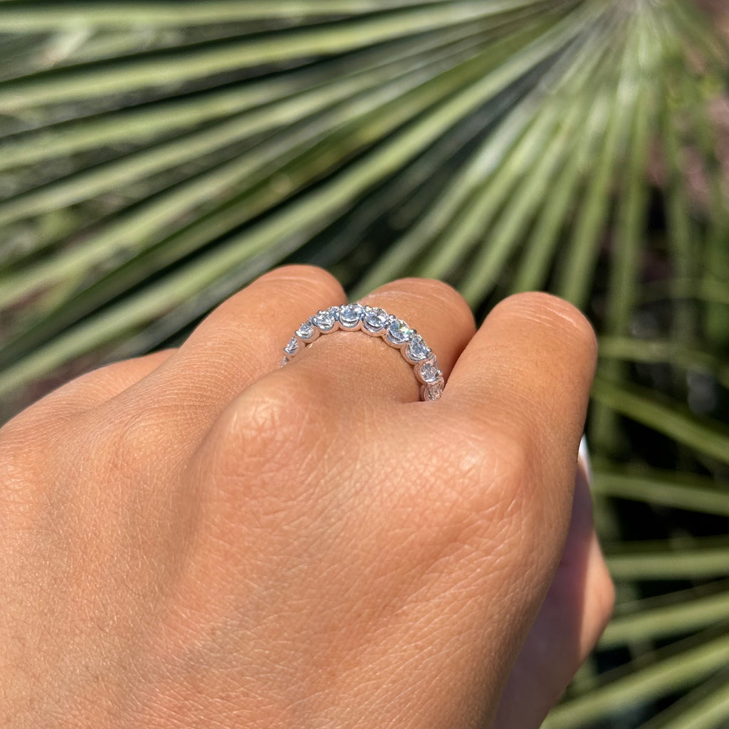 Lab Grown 4mm Oval Wedding Eternity Band