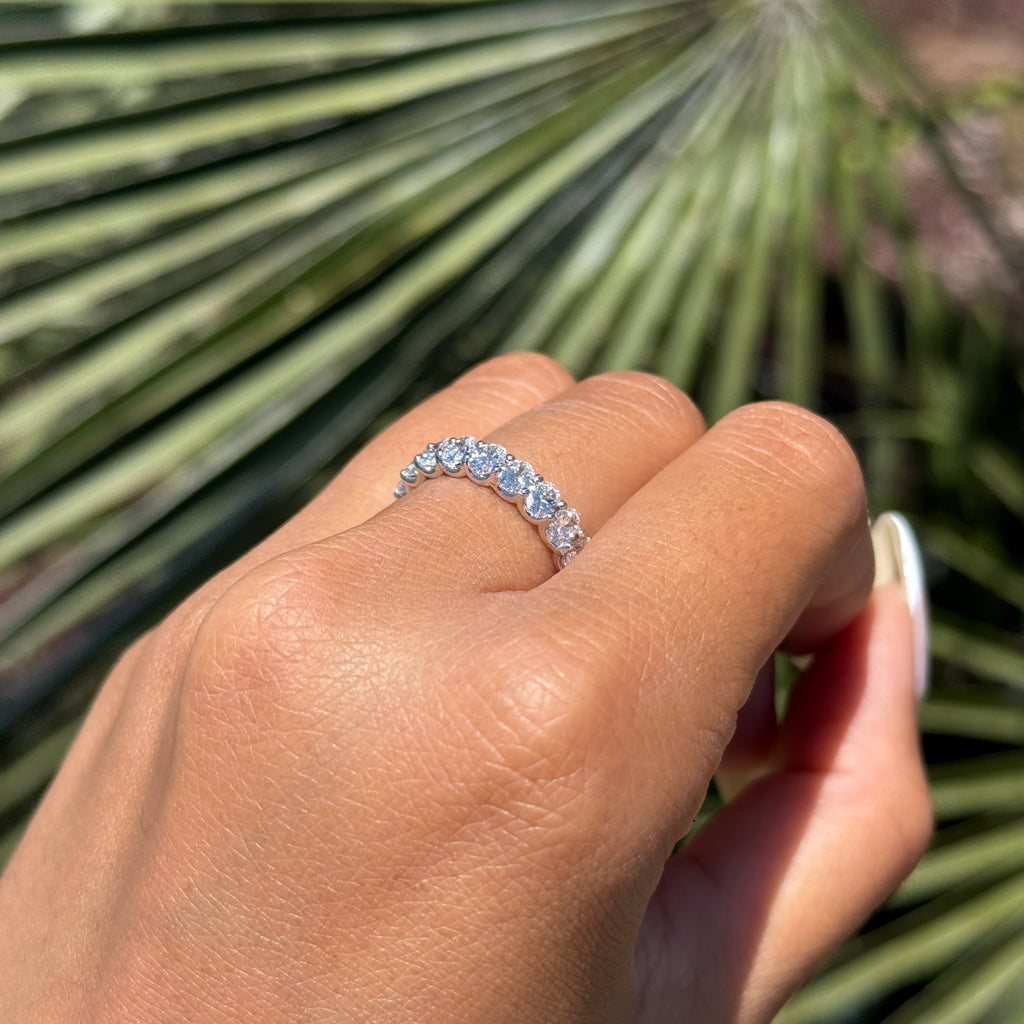 Lab Grown 4mm Oval Wedding Eternity Band