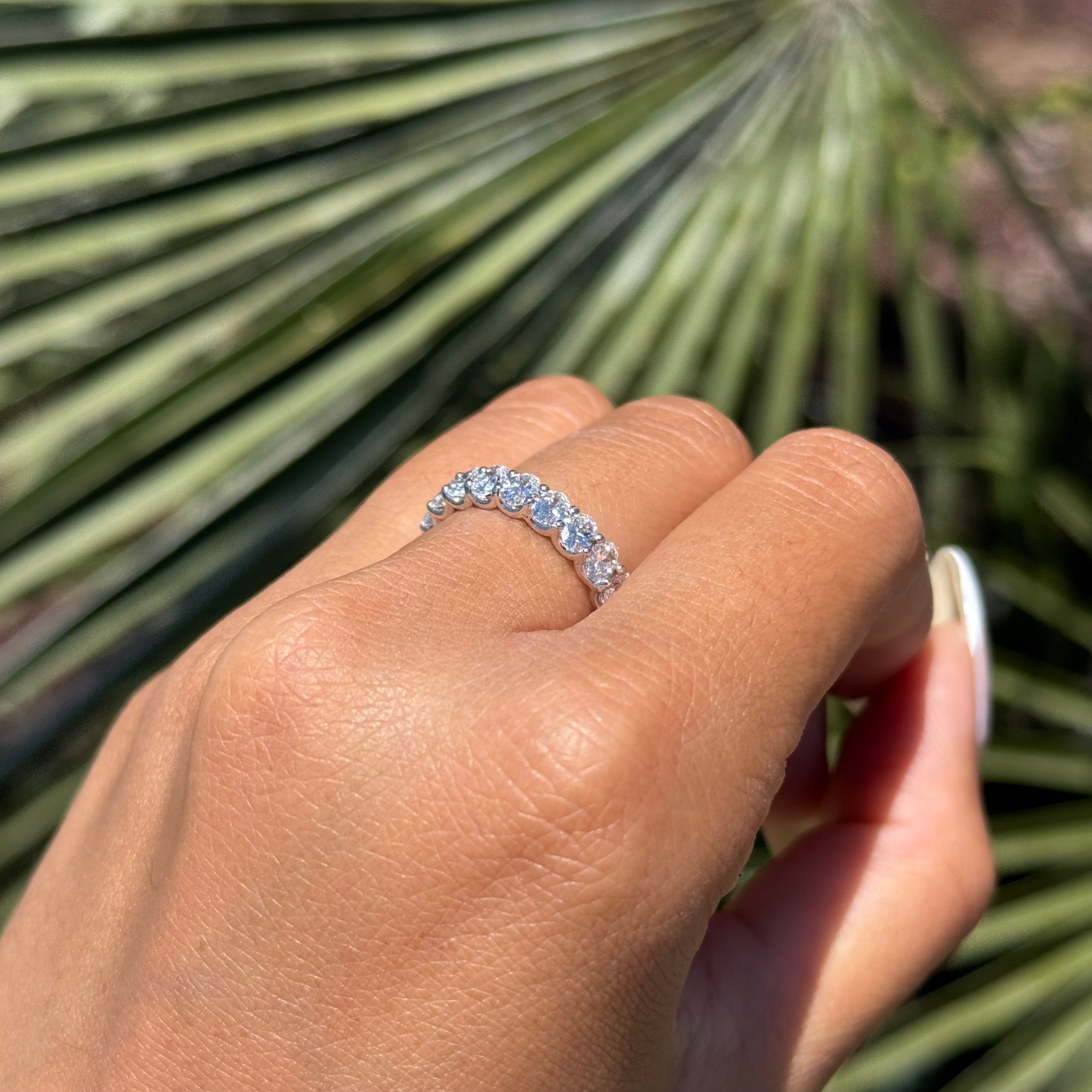 Lab Grown 4mm Oval Wedding Eternity Band