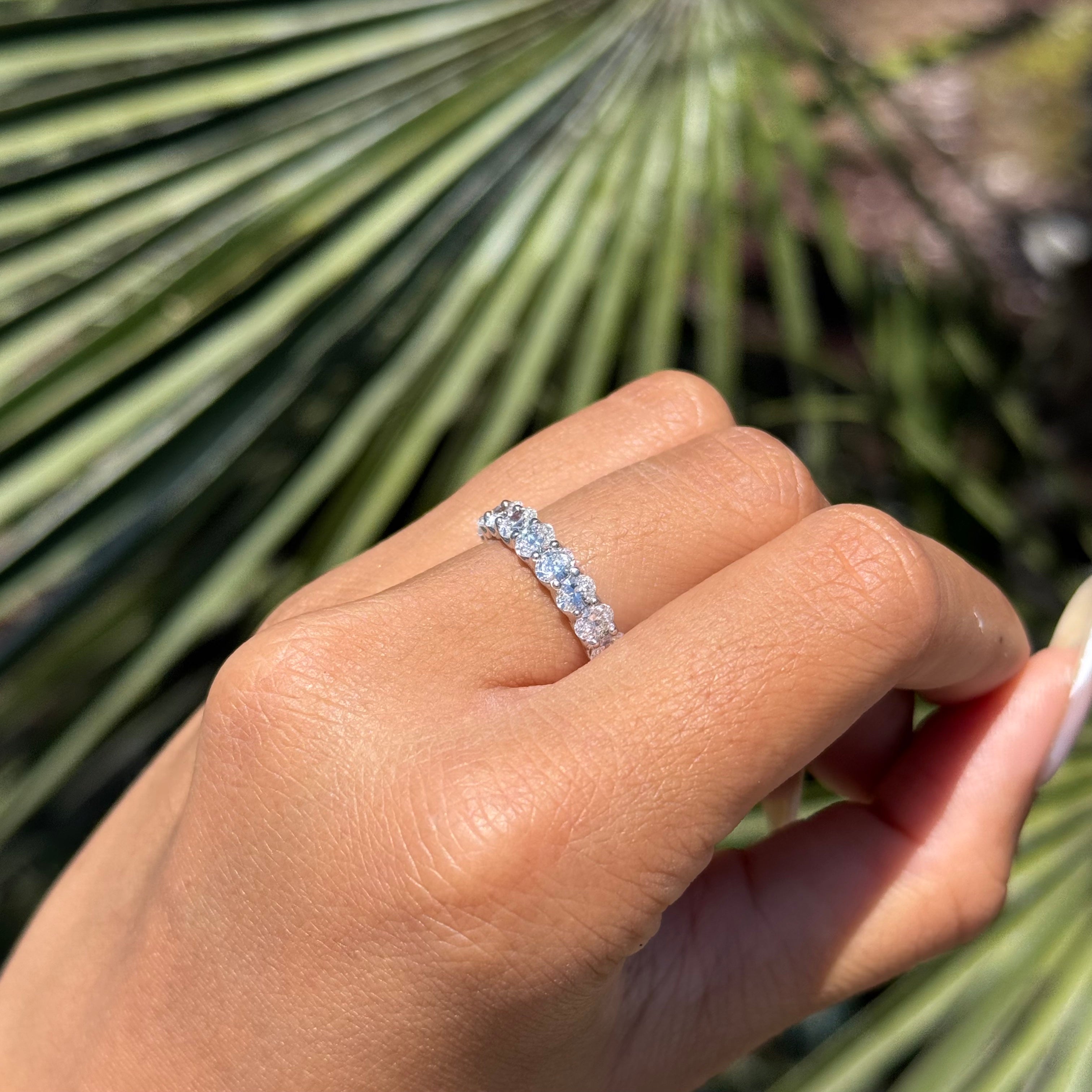 Lab Grown 4mm Oval Wedding Eternity Band