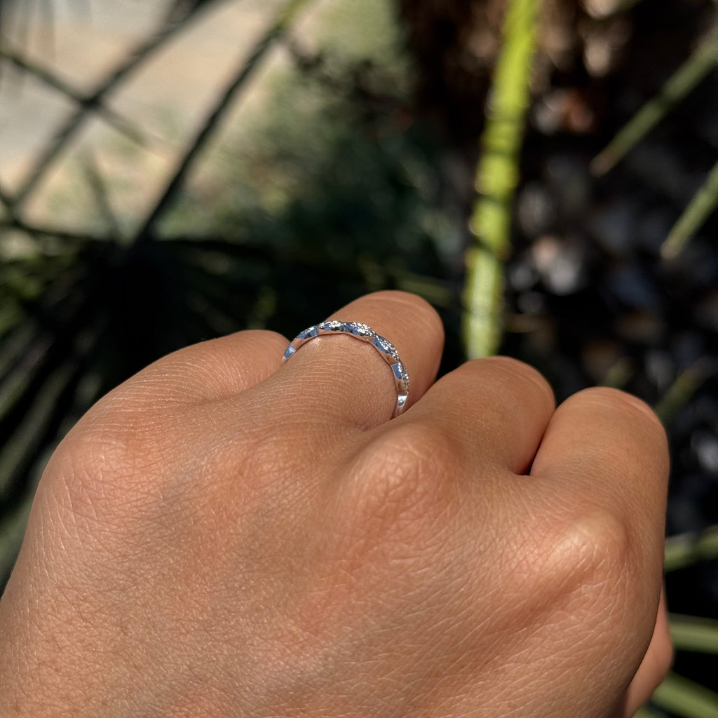 Beaded Marquise Shape Band