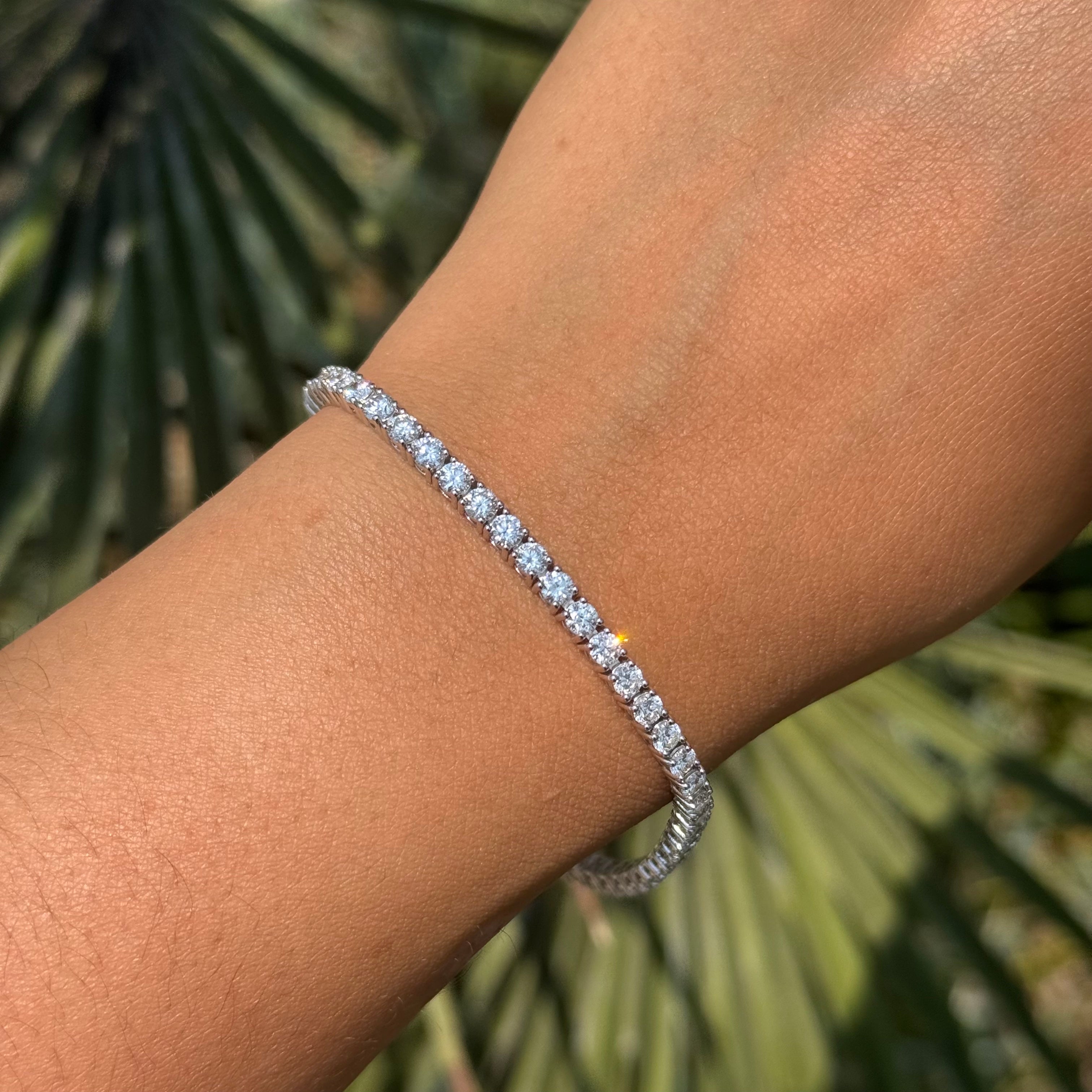 3MM Natural Diamond Tennis Bracelet