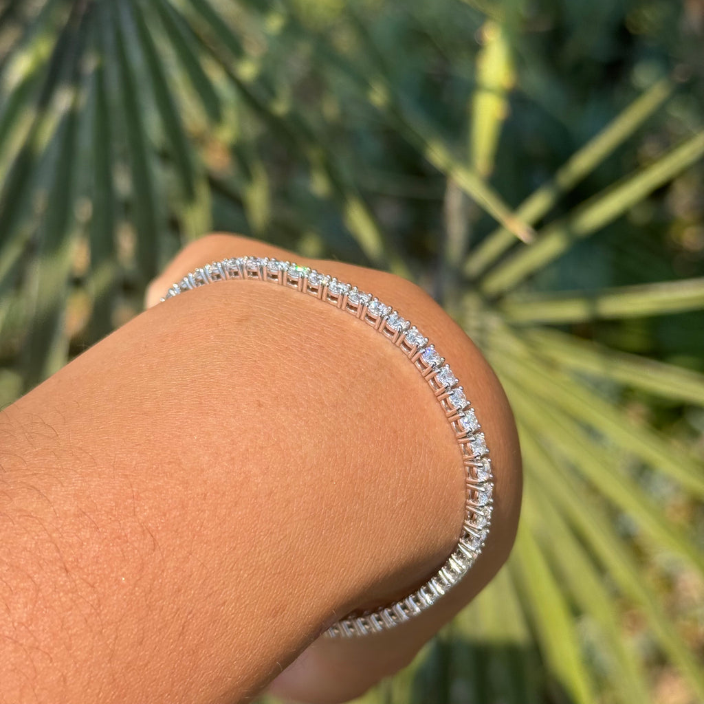 3MM Natural Diamond Tennis Bracelet