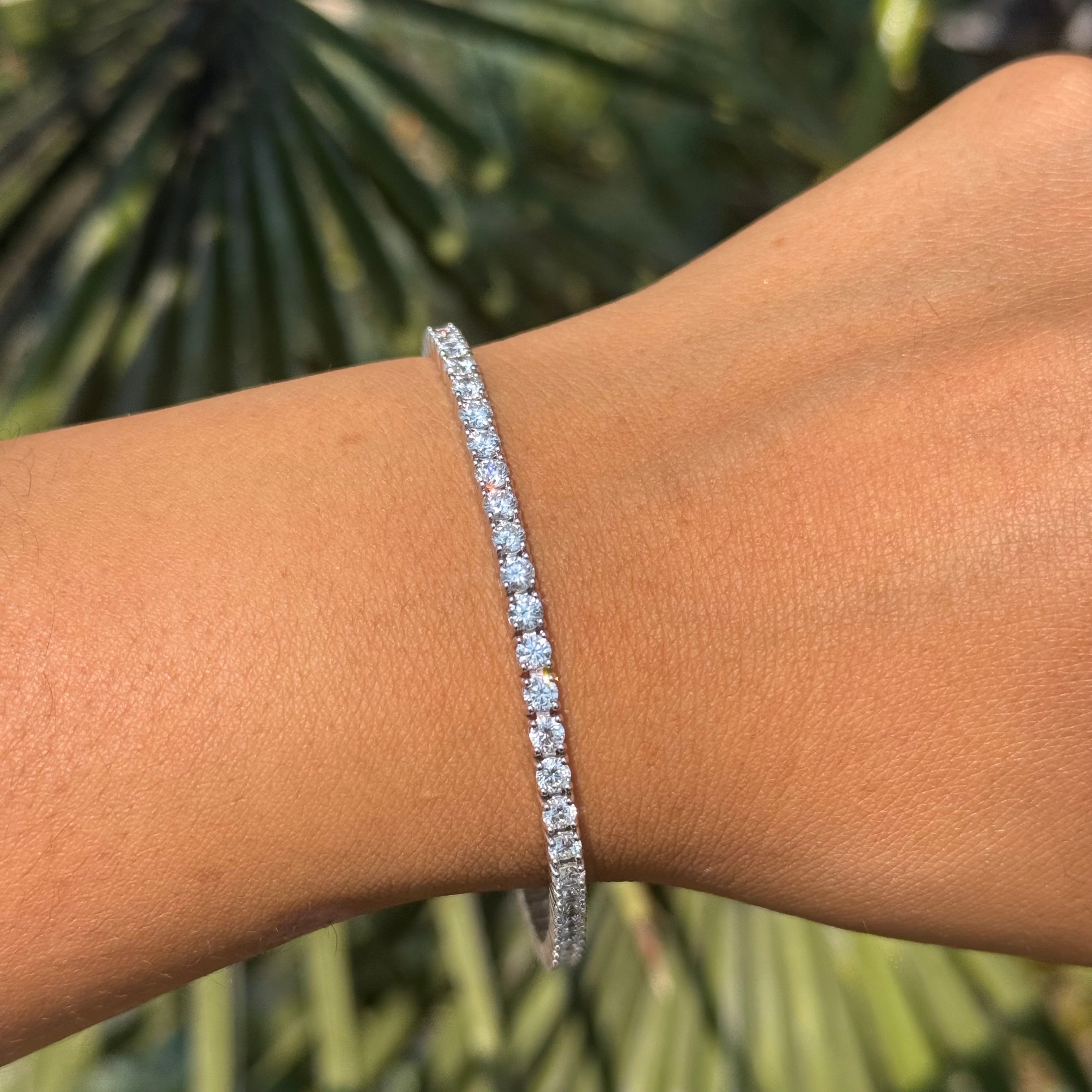 3MM Natural Diamond Tennis Bracelet