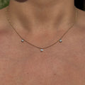 Natural 3 Stone Bezel Necklace