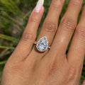 3.00 Carat Lab Grown Pear Orchid Love Engagement Ring