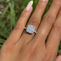 Natural Diamond Cushion Shape Cluster Engagement Ring