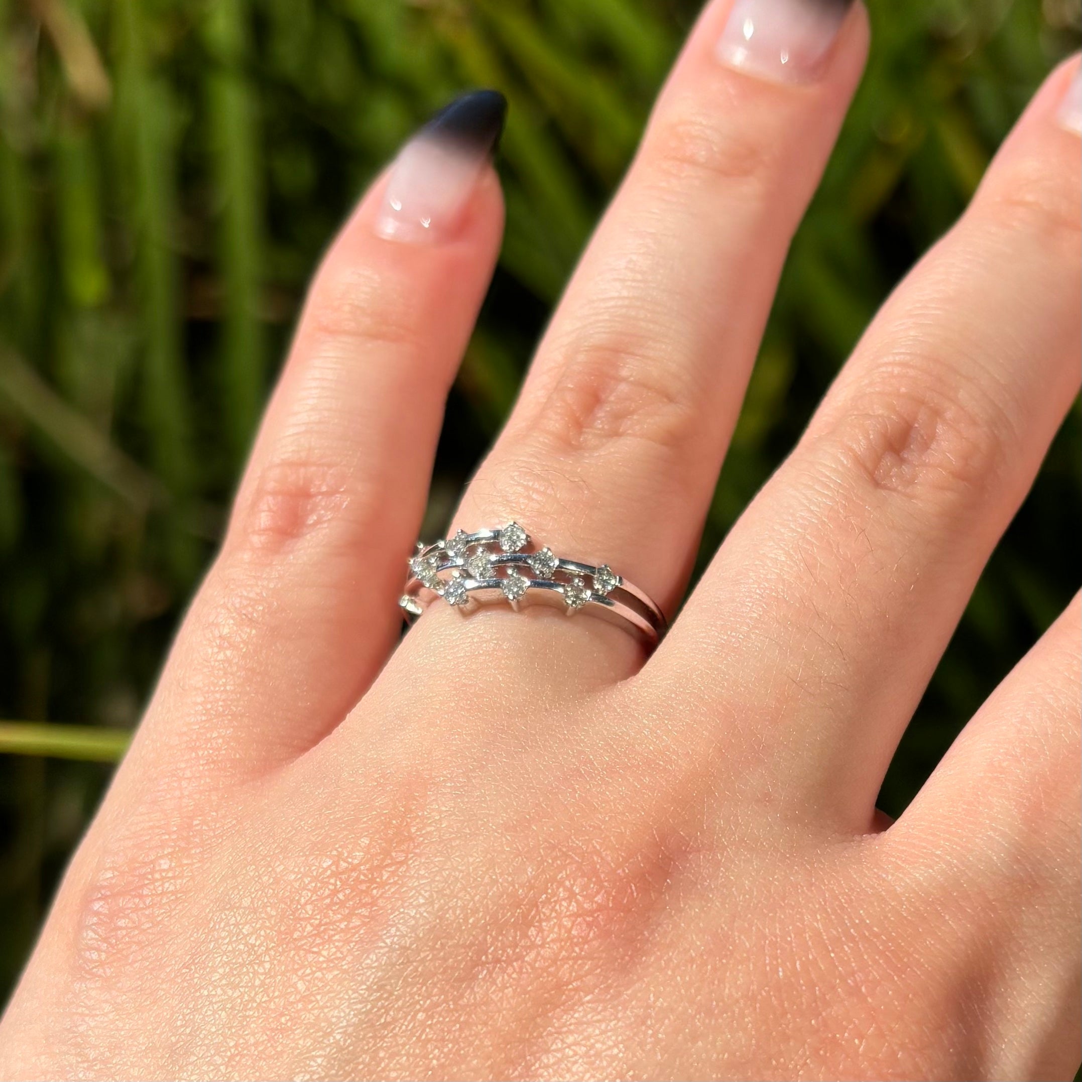 Multi Row Round Bezel Diamond Band