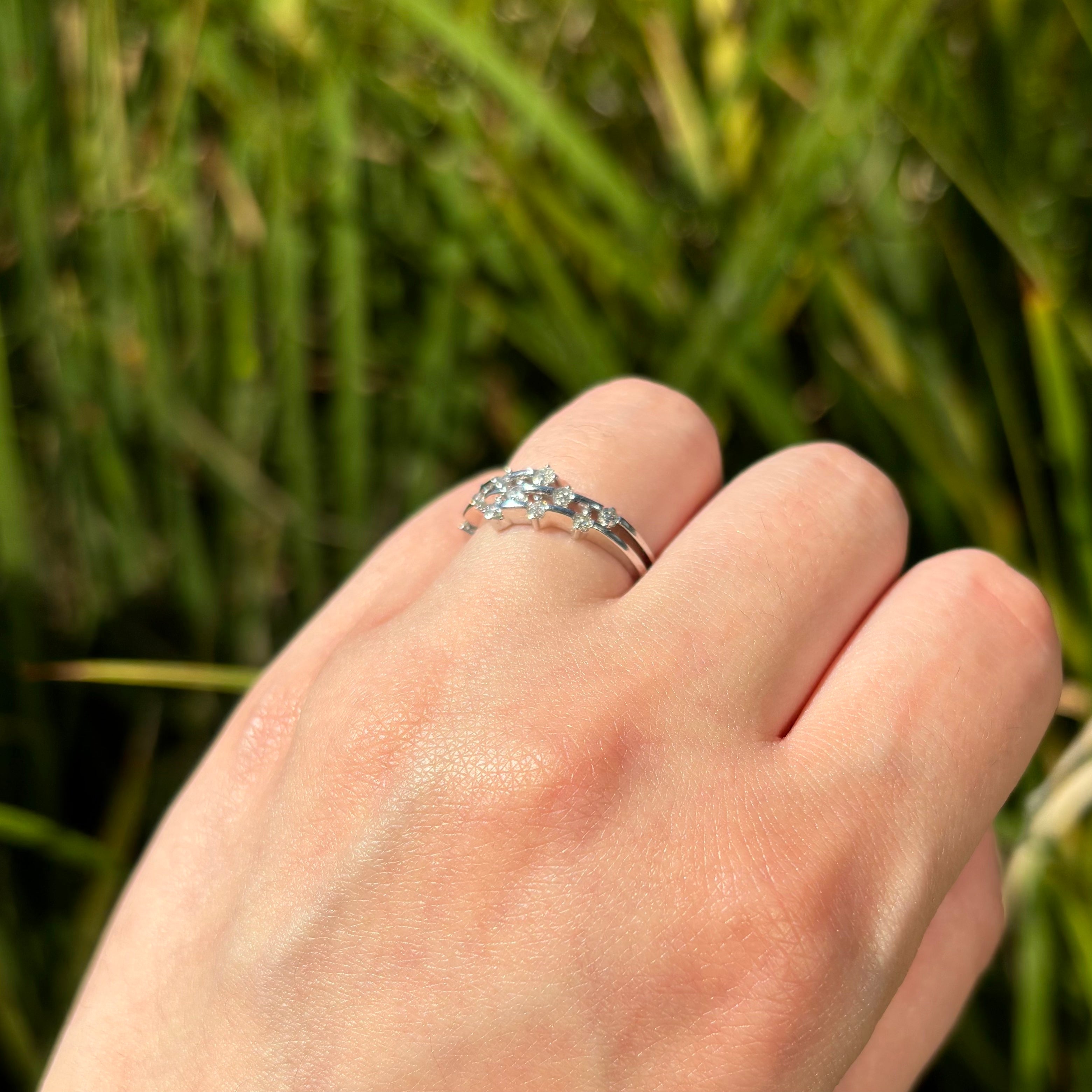 Multi Row Round Bezel Diamond Band