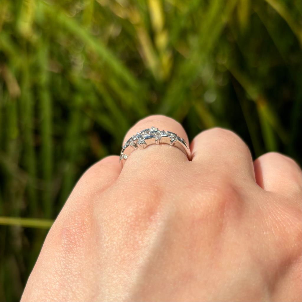 Multi Row Round Bezel Diamond Band