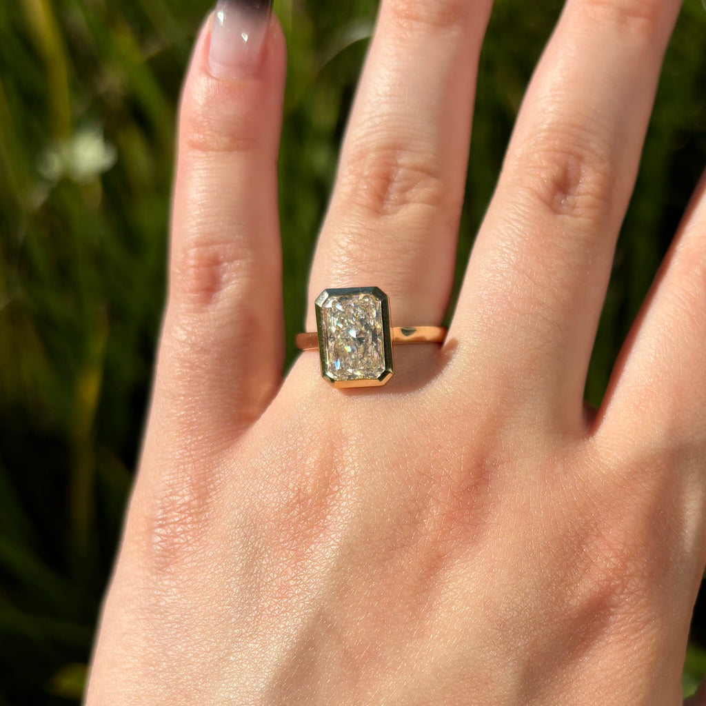 3.00 Carat Lab Grown Simply Radiant Solitaire Engagement Ring