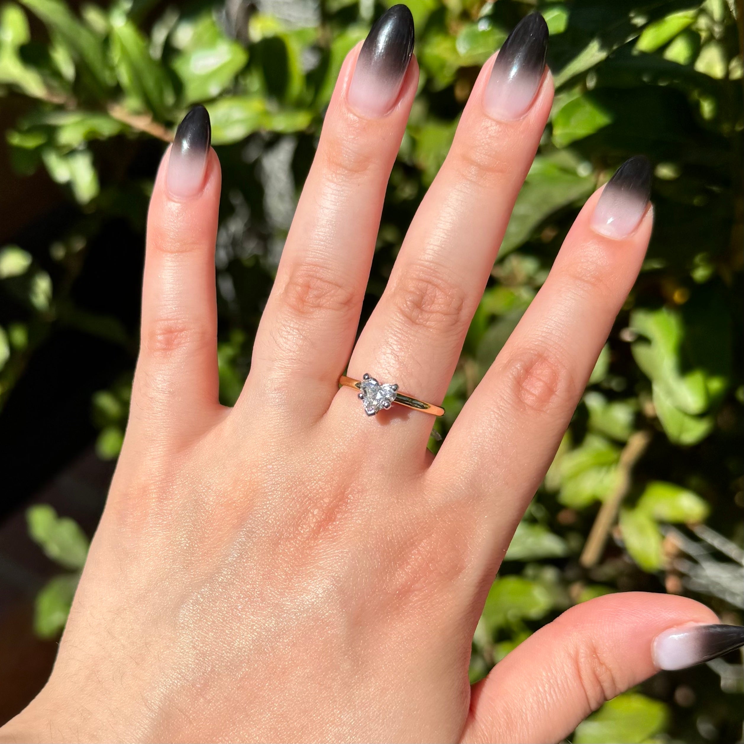 0.90 Carat Lab Grown Heart Diamond Promise Ring