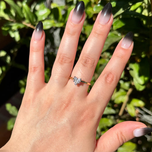 0.90 Carat Lab Grown Heart Diamond Promise Ring