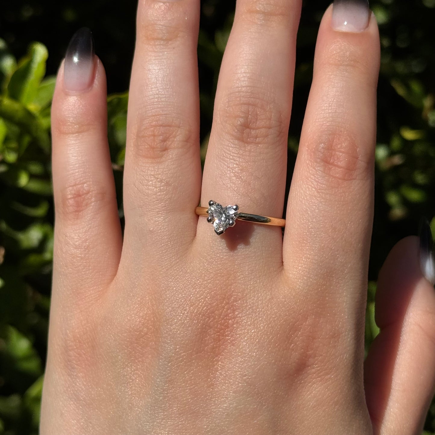 0.90 Carat Lab Grown Heart Diamond Promise Ring