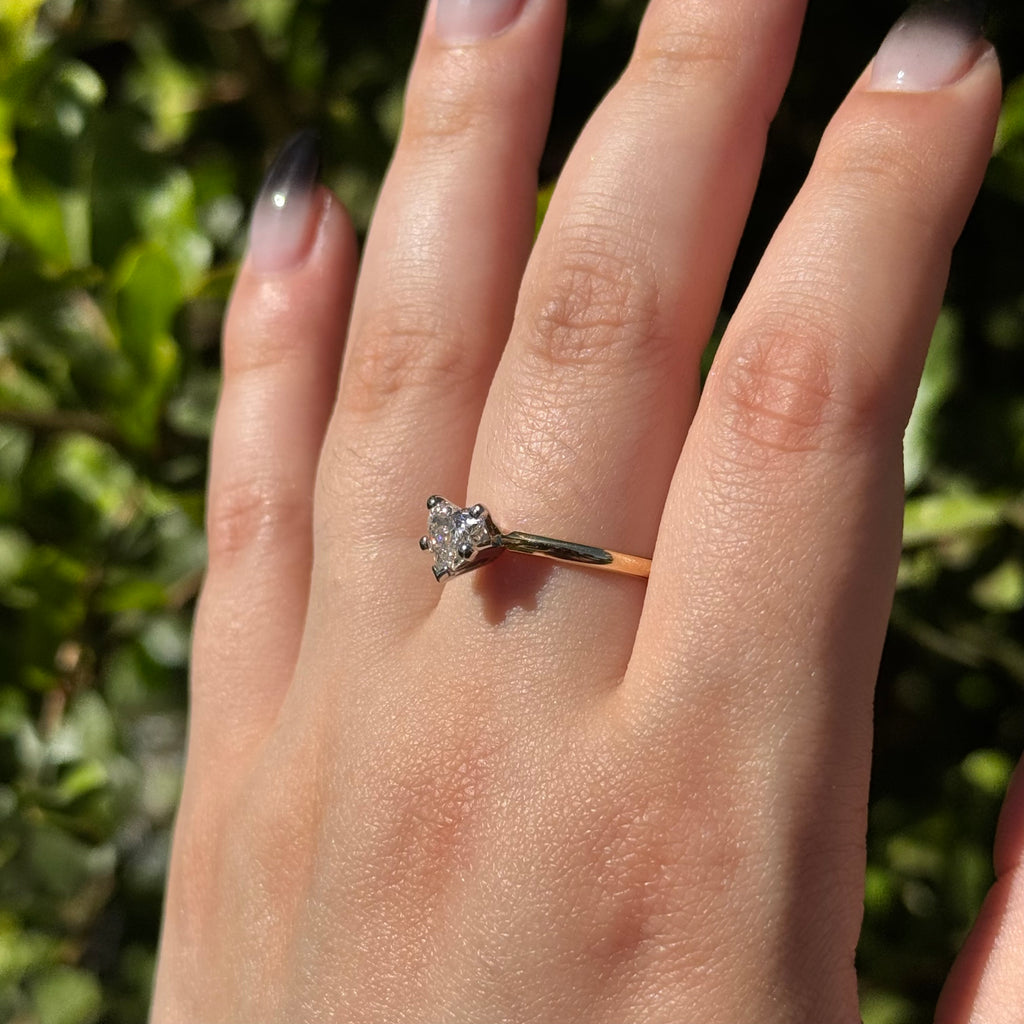 0.90 Carat Lab Grown Heart Diamond Promise Ring