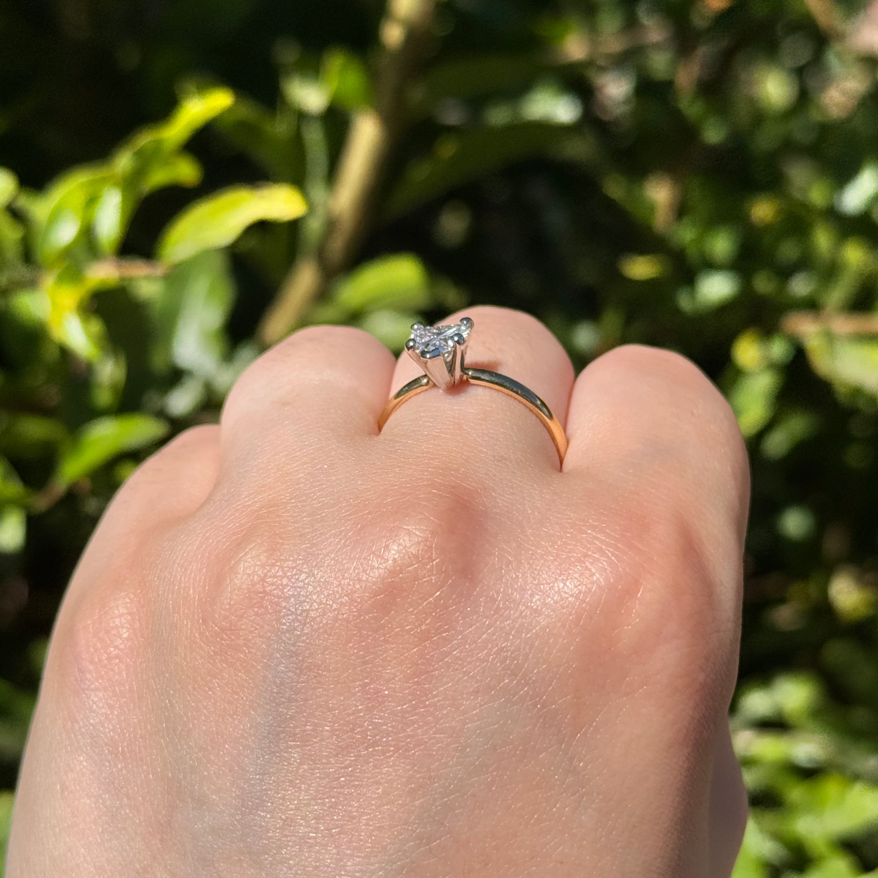 0.90 Carat Lab Grown Heart Diamond Promise Ring