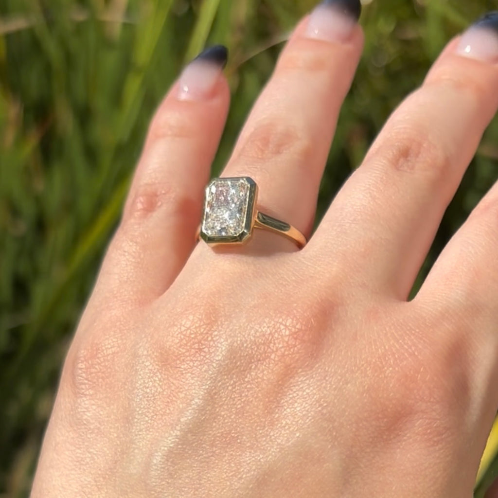 3.00 Carat Lab Grown Simply Radiant Solitaire Engagement Ring