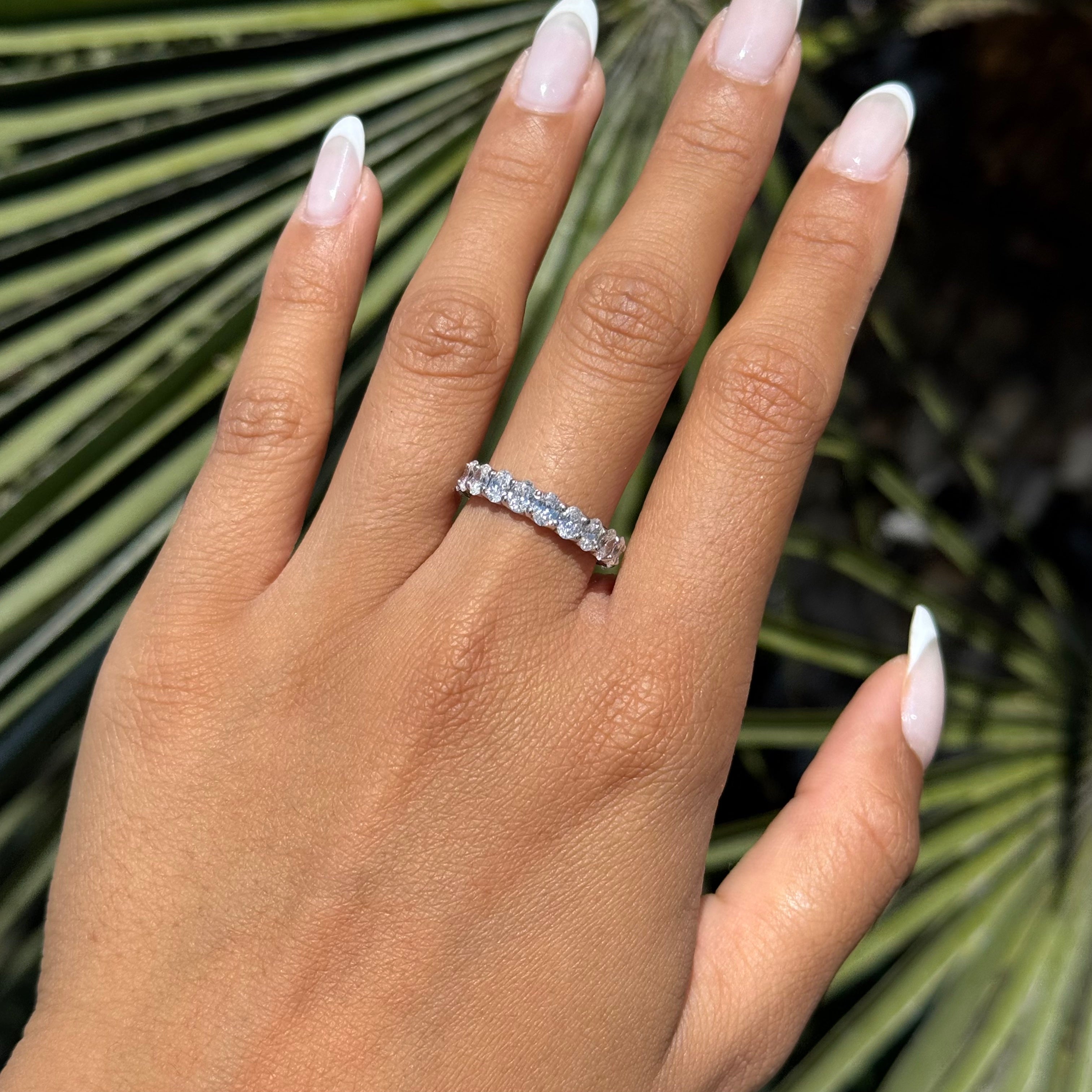 Lab Grown 4mm Oval Wedding Eternity Band